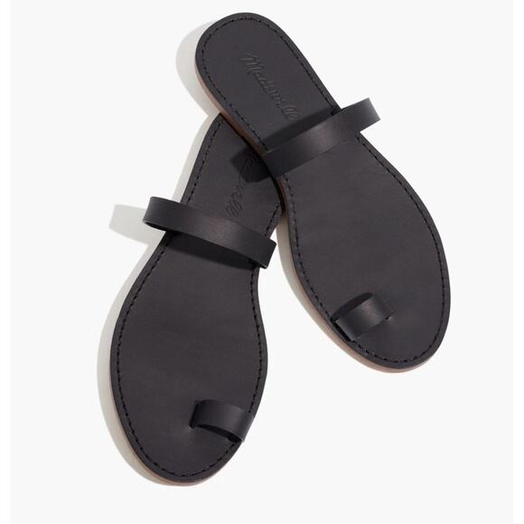 Madewell The Boardwalk Double Strap Slide Sandal Black Size 7.5 - Picture 1 of 8